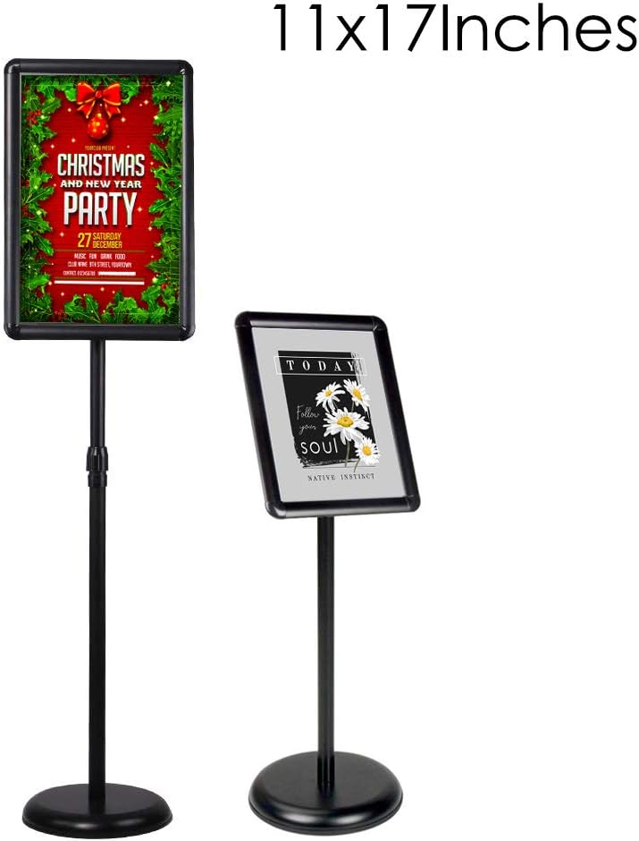 Adjustable Pedestal Sign Stand Aluminum Snap Open Frame with Heavy