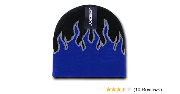 Decky Fire Beanie 8003-BLKRED Clothing 