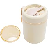 Oreilet Electric Lunch Box for Adults, Portable Leakproof Food Warmer for Work Travel Truck, Soup Warmer Hot Lunchbox with 60&deg;C Constant Temp, Keep Food Warm (Beige)