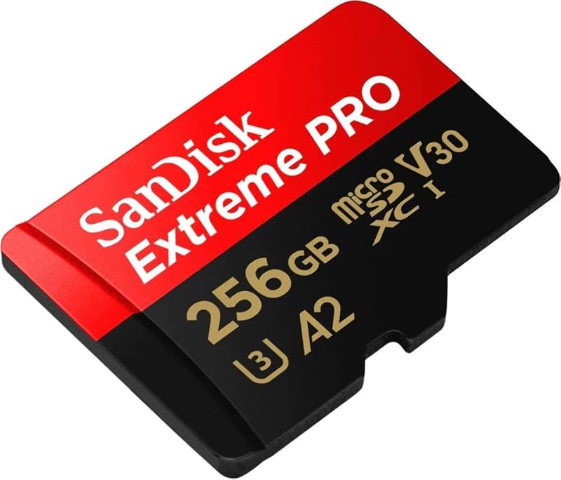 SanDisk Extreme Pro 256GB microSDXC Memory Card with Adapter U3 V30 A2