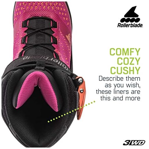 Rollerblade Macroblade 110 3WD Womens Adult Fitness Inline Skate, Raspberry and Mango, Performance Inline Skates - Image 3