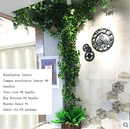 RENHAN Artificial Fake Flowers Eucalyptus Leaves Silk Flowers String Vine Flowers Plants Hanging Plant Leaves Garland For Wedding Party Garden Wall Decoration,D