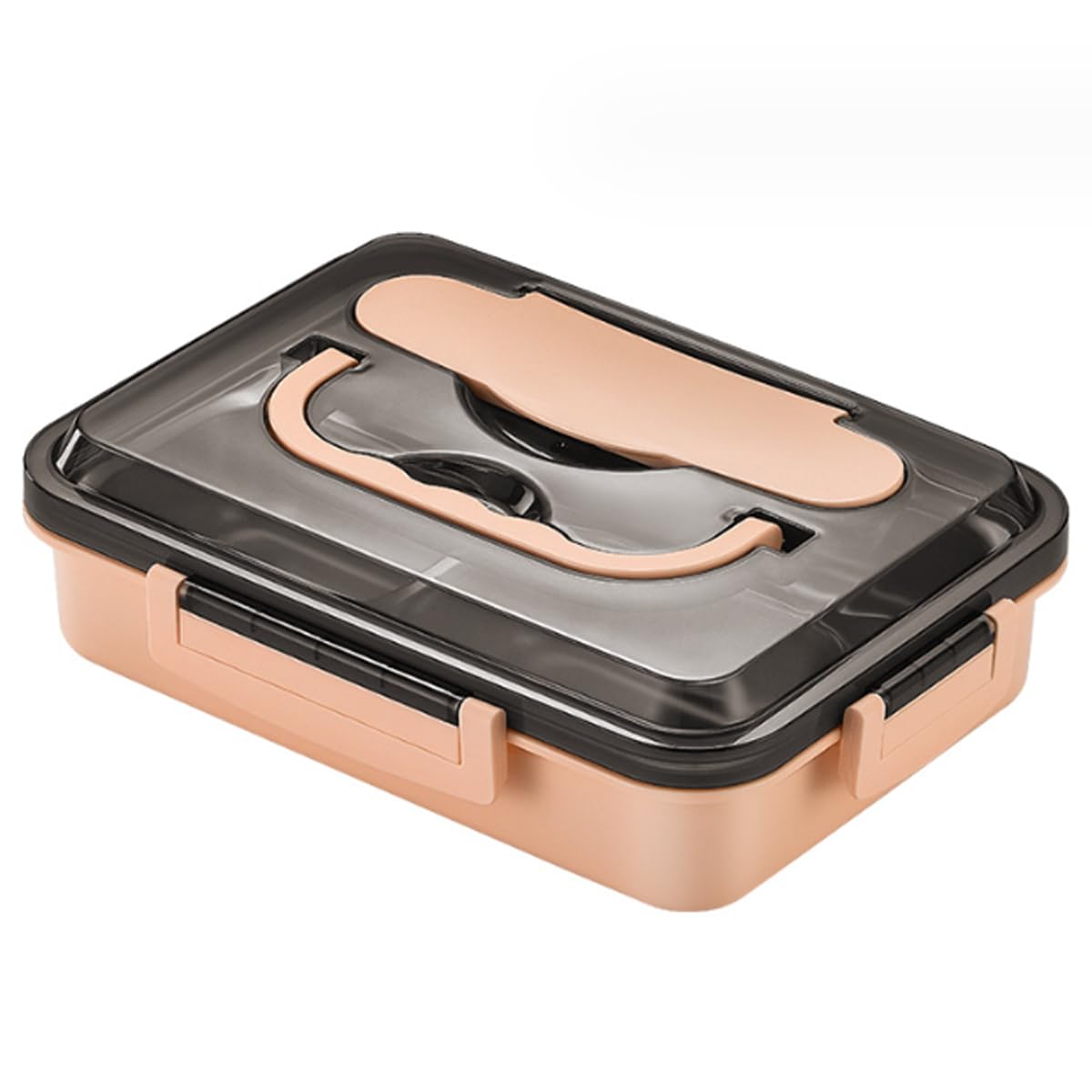 Photo 1 of AIYoo 304 Stainless Steel Bento Lunch Boxes for Adults, 5 Sections Rectangular Divided Plates Tray Pink Reusable dinner Plate with Lid and Buckled for Adults Portion Control