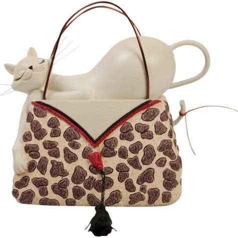 Cat on a Leopard Purse Mini Figurine by Westland Giftware