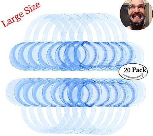Mouth Openers for Game,Juliu 20 Pcs C-Shape BlueTeeth Whitening Intraoral Cheek Lip Retractor Mouth Opener for Hilarious, Mouth Guard Party Game ,Large Size for Adults