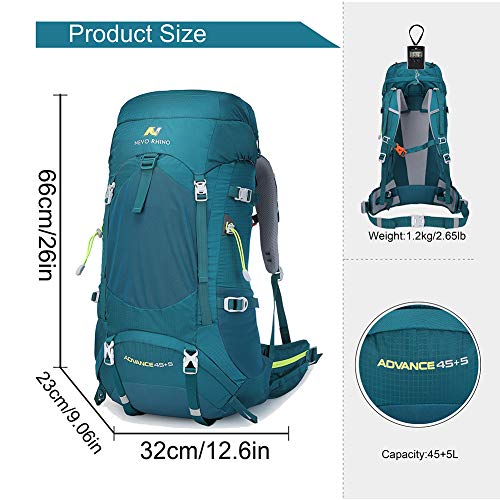 N NEVO RHINO Hiking Backpack, 40L/50L/60L/70L/80L Waterproof Camping