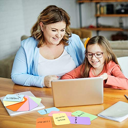 Koogel 1080 Pcs Colored Index Cards, 6 Kinds Colored Notecards Index Cards Flash Cards Blank for School Learning Memory Recipe Cards Children\'s Game