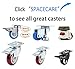 SPACECARE 2 Inches Caster Wheels, Heavy Duty Locking Casters with Brake Set of 4, 800Lbs with 360 Degree No Noise Swivel Plate Castors