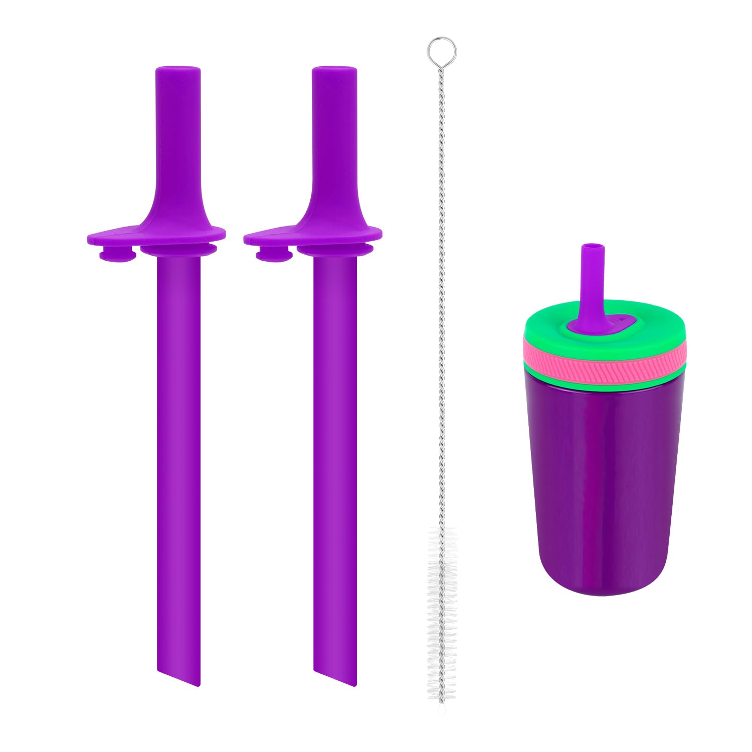 Photo 1 of 2pcs Replacement Straws with Bite Valve for Zak Designs Kelso 12oz 15oz Tumbler Water Bottle, BPA-Free Flexible Silicone Cup with Cleaning Brush Toddler Accessories Parts Reusable
