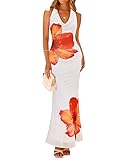 ZESICA Women's 2025 Summer Halter Neck Floral Print