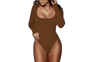 BelleLovin Women's Square Neck Long Sleeve T-shirt Basic Bodysuit Jumpsuits