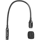 Cubilux XLR Gooseneck Microphone with Mute Button, 19 Inches Unidirectional Dynamic XLR Mic, Professional for Audio Mixer, Conference，Podium &amp; DJ