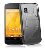 JKase Premium Quality LG Google Nexus 4 E960 DUOBLO TPU Hard Stand Case Cover - Retail Packaging - Grey