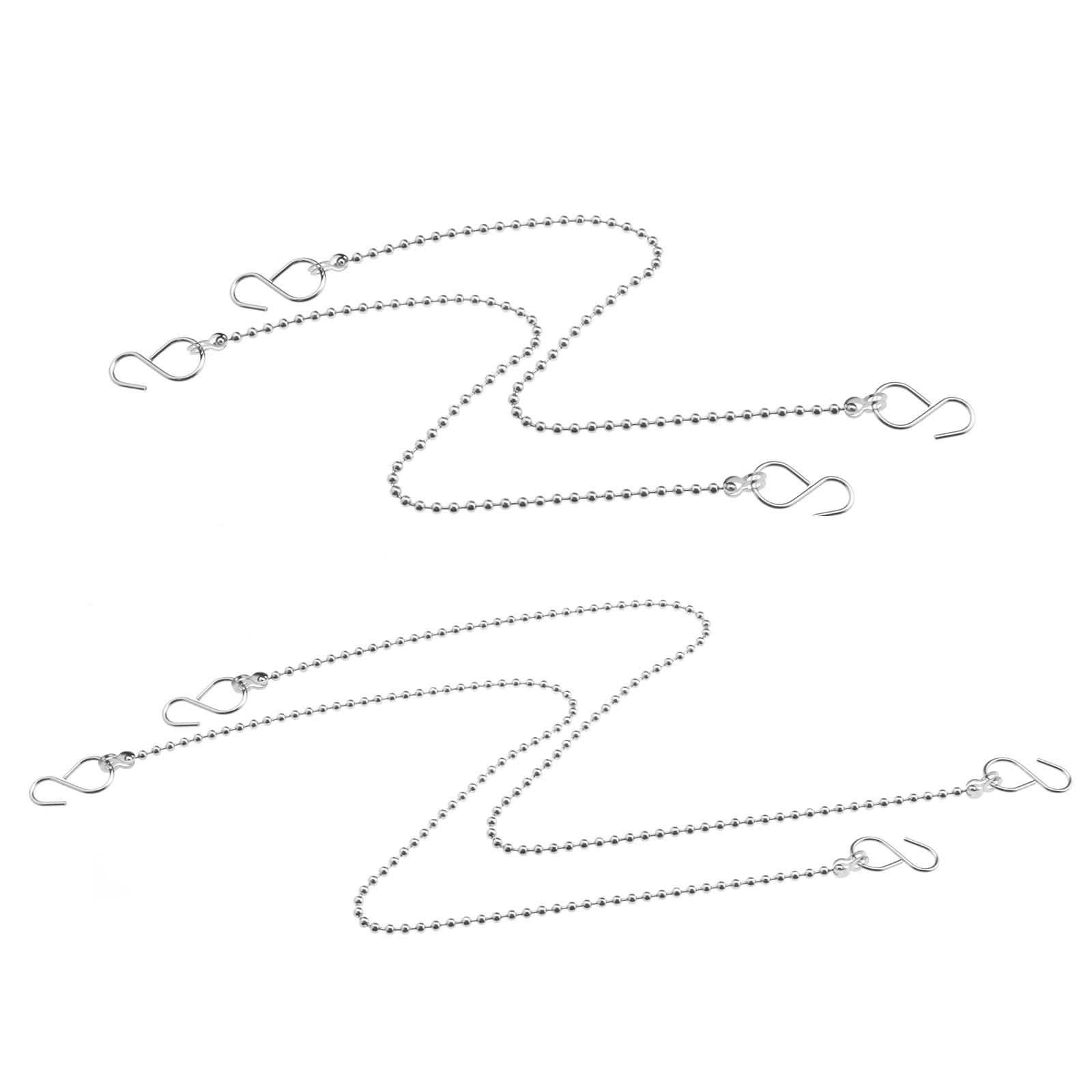 eMagTech 4PCS Ball Type Basin Chain with S-Shaped Hook Stainless Steel Bathtub Sink Stopper Chain for Bathtub/Kitchen Sink Washbasin 2PCS 25cm 2PCS 40cm