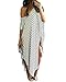 ZANZEA Womens Round Neck Striped Irregular Long Maxi Dress Kaftan Dress Cover Up Stripe X-Large