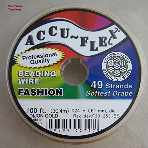Accuflex Gold Beading Wire .024 Inch 49 Strand 100 Feet