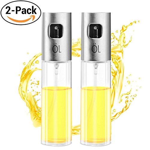 Olive Oil Sprayer For Cooking Food-grade Glass Oil Spray Bottle Vinegar Bottle Oil Dispenser For BBQ, Making Salad, Cooking,Baking, Roasting, Grilling, Frying (2 Pack Sprayer)