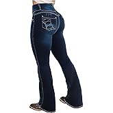 Flamingals Butt Lifting Bootcut Jeans Stretchy Casual Fall Winter Trendy Flare Leg Jeans for Women