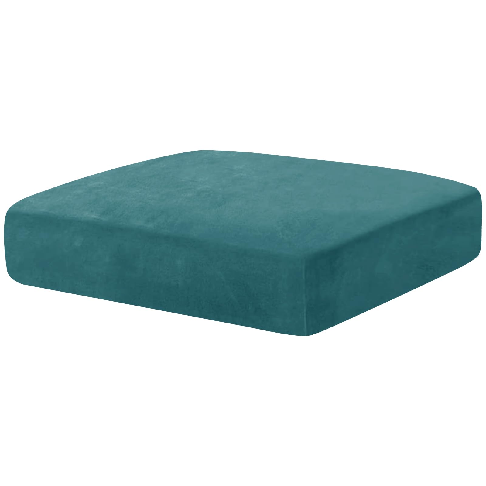 CHELZEN Velvet Sofa Seat Cushion Cover, Stretch Sofa Cushion Slipcovers, Couch Cushion Covers, Replacement for Individual Cushion Furniture Protector(Large 1 Seater, Peacock Blue)