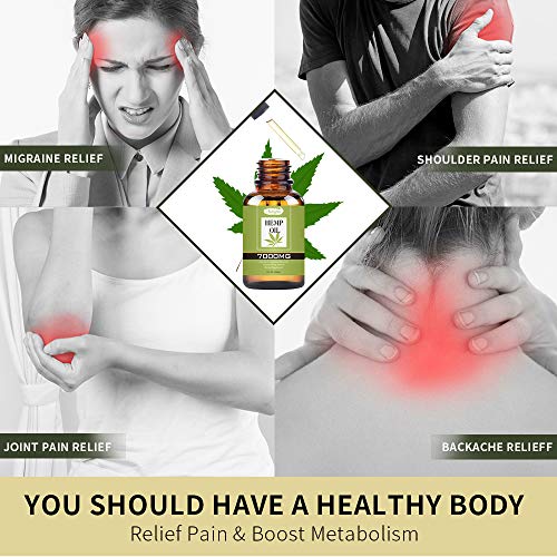 (2 Pack | 60mL) Hemp Oil for Anxiety Relief - 7000 MG - Premium Seed Grade - Natural Hemp Oil for Better Sleep, Mood & Stress - Improve Health - Vitamins & Fatty Acids