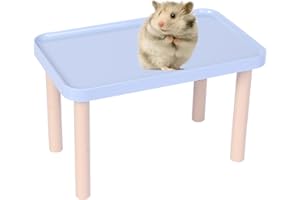 Tafit Hamster Platform - Cage Accessories and Play Decor for Dwarf Syrian Hamsters, Gerbils, Mice, Degus, and Other Small Pets (W9.8×L7.5×H3.5-6.1'',Blue)