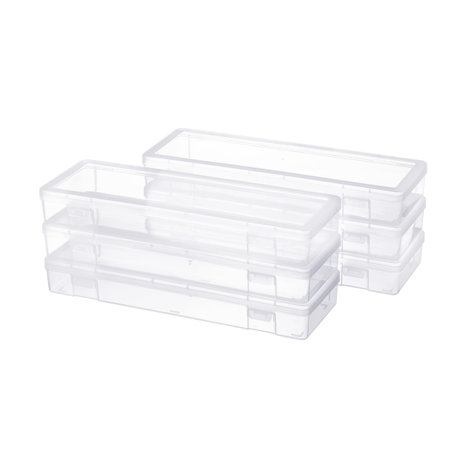 Photo 1 of Naivees Large Storage Containers 6 Pack Plastic Box with Latching Lid 15" x 5"x 1.9" Storage Case for Art Supplies,Tools