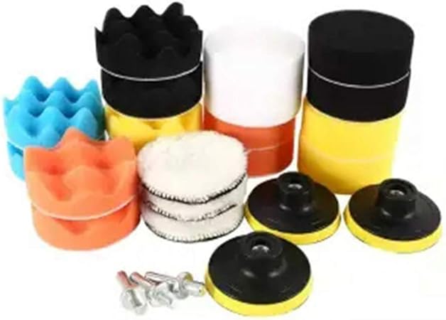 Amazon Ourine ポリッシャーバフ 洗車用 車磨きスポンジ 研磨パッド 研磨艶出し 塗装仕上げ 水垢取り 電気ドリル用 インパクト ネジ付き 研磨パッド 洗車セット 自動車ポリッシャー 洗車用パッド ポリッシャー 車 バイク