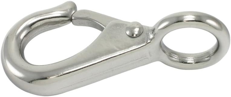 Stainless 316 Rigid, Round Eye Quick SNAP, Panic SNAP, Spring Link, Carabiner, Hooks, Chain Hooks, Chain CONNECTORS by Angelika & Sun (4, 5/8" x 2-7/8" x 3/8")