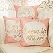 Fjfz Blush Pink and Gold Nursery You're So Loved Motivational Sign Inspirational Quote Cotton Linen Home Decorative Throw Pillow Case Cushion Cover Sofa Couch, 18