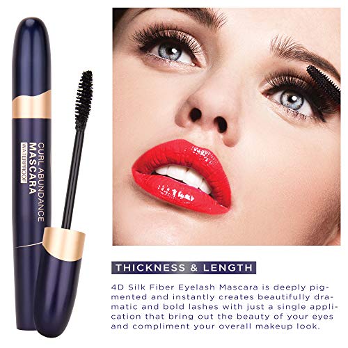 2-in-1 4D Silk Fiber Lash Mascara & Fiber Set, Advanced Waterproof Smudge-Proof Formula, Bolder Fuller Thicker Eyelashes, Long-Lasting Clump-free Hypoallergenic [Black] - Thumbnail 3