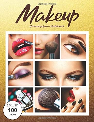 Makeup Composition Notebook: Large textbook sized wide-ruled paper book for note-taking, journaling and creative writing. Paperback – 29 May 2019