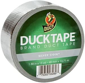 Duck Brand 888789 Metallic Colored Duct Tape, Chrome, 1.88-Inch by 15 Yards, Single Roll