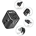Travel Adapter Universal International Power Adapter Quick USB Charger with 1 Type C and 3 USB Ports All in One Worldwide Power Outlet Converter Wall Plug Adapter for USA/EU/UK/AUS(Black）