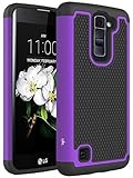 LG Tribute 5 Case, LG K7 Case, LK [Shock Absorption] Drop Protection Hybrid Dual Layer Armor Defender Protective Case Cover for LG Tribute 5 / LG K7, Purple