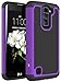 LG Tribute 5 Case, LG K7 Case, LK [Shock Absorption] Drop Protection Hybrid Dual Layer Armor Defender Protective Case Cover for LG Tribute 5 / LG K7, Purple