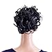SWACC Short Messy Curly Dish Hair Bun Extension Easy Stretch hair Combs Clip in Ponytail Extension Scrunchie Chignon Tray Ponytail Hairpieces (Natural Color Close to Black-2#)thumb 2