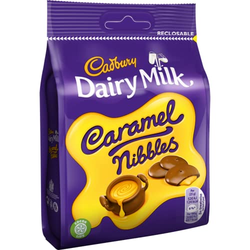 Cadbury Dairy Milk Caramel Nibbles Chocolate Bag, 120 g, Pack of 10