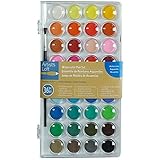 36 Color Fundamental Watercolor Pan Set with Paint Brush by Artists Loft