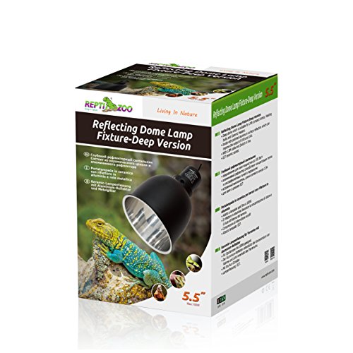 REPTI ZOO Dome Reptile Lamp Fixture,Optical Reflection Cover for