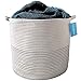 Cotton Rope Basket (White) - Blanket Basket, Storage for Baby Toys, Pillows, Towels, Laundry, Nursery Hamper/Organizer - Large 17 inch x 15 inch Round Woven Baskets with Handles, Living Room Decor