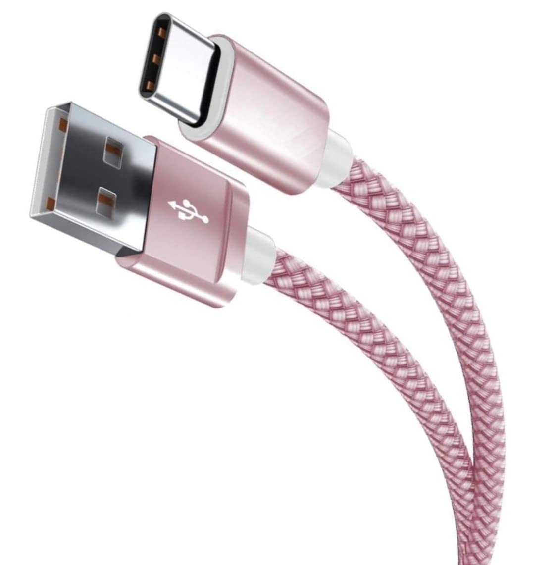 NWNK13 USB C Cable Type C Fast Charging Cable for Motorola G62 G82 G60 G50 G31 Android Phone Charger Lead Wire Sync Cord for Moto G22 G30 G41 G100 G200 (2m, Rose Pink)