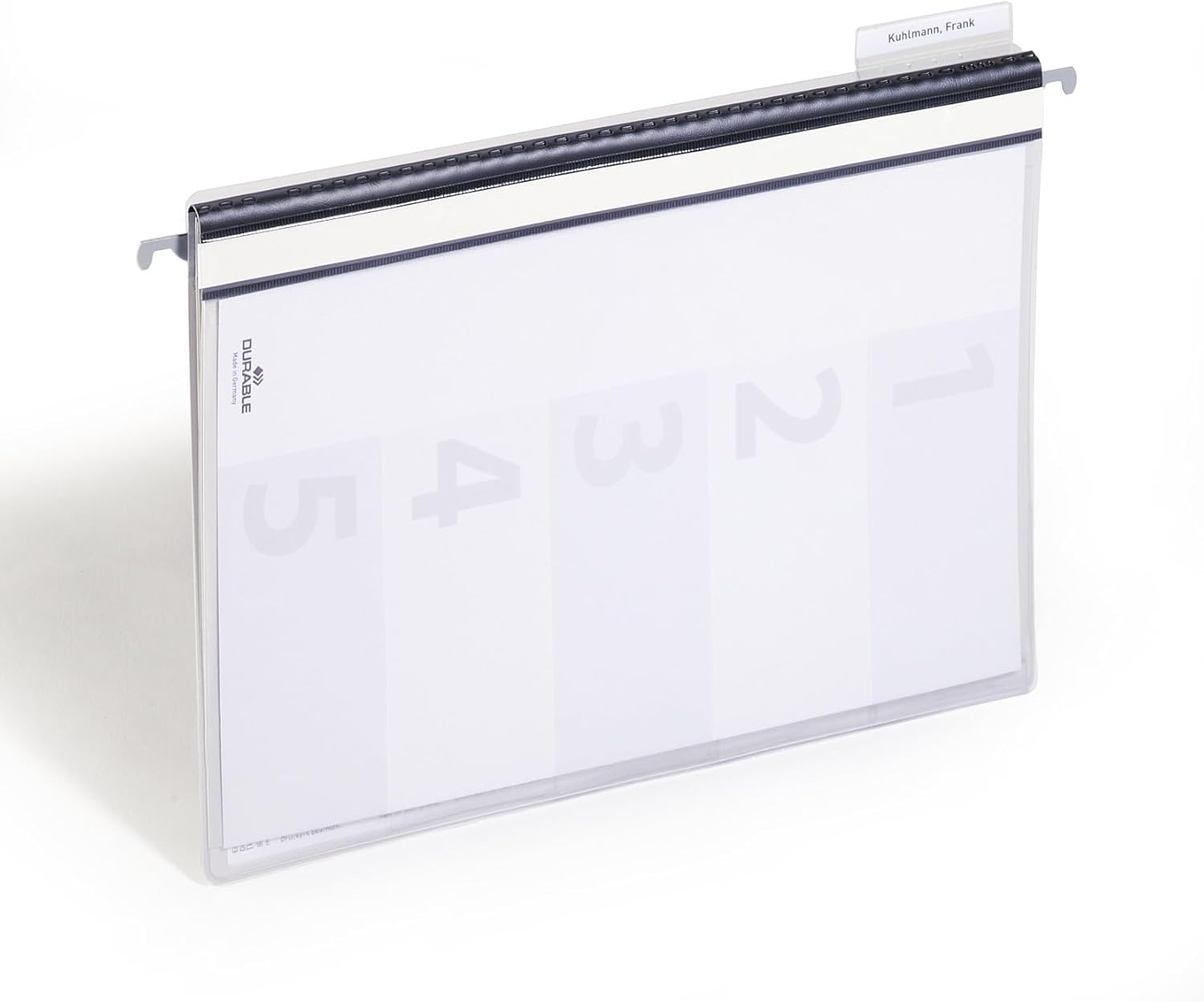 Durable Personnel Document Folder A4 - With Suspension Rail - Includes Cover Sheet & 5 Index Tabs - Grey - Pack of 5