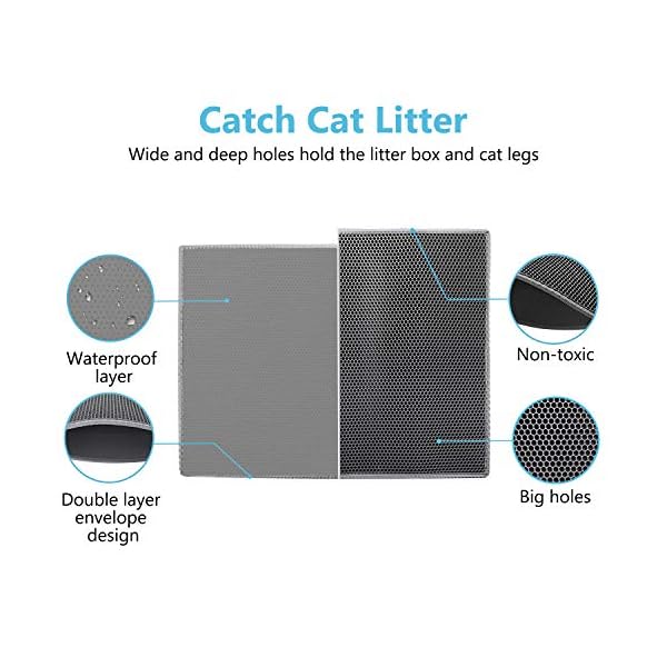 Pieviev Tappetino Lettiera Gatto, Taglia Grande 76x61cm Tappeto per Lettiera Gatto Doppio Strato Favo Adatto per… Pieviev Pieviev Tappetino Lettiera Gatto, Taglia Grande 76x61cm Tappeto per Lettiera Gatto Doppio Strato Favo Adatto per…