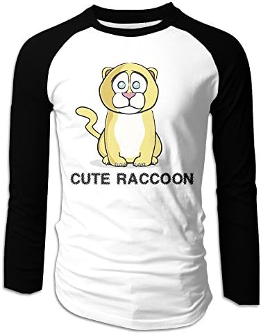 Mens African Animals Cartoons Raccoon Fashion Handsome Long Sleeve Raglan Baseball T Shirt Tee Shirts