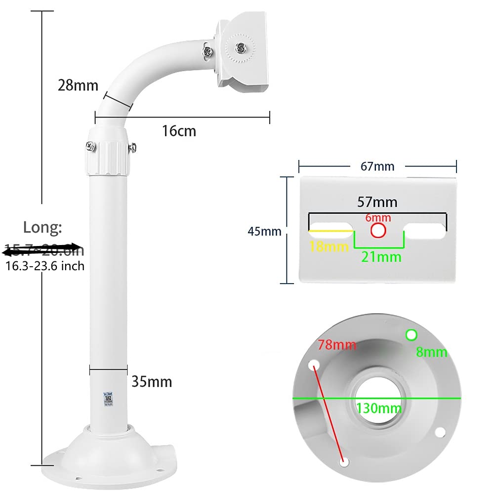 CCTV Security Camera Mount Bracket, Telescopic Adjustable Universal Wall Mounting Bracket