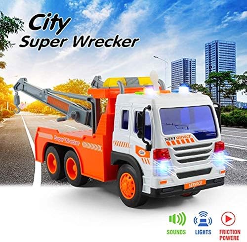 Gizmovine Toy Truck Heavy Duty Wrecker Tow Truck Police