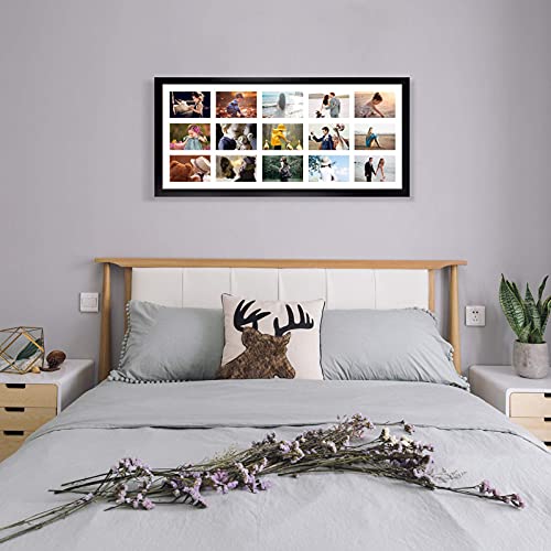 MEBRUDY 4x6 Collage Picture Frames with 15 Openings, 2 Pack Black Multi