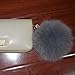 Valpeak 5'' Fox Fur Ball Pom Pom Keychain Bag Charms Fluffy Fur Keychain Balls (Snowtop Black)