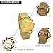 Men's Luxury Gold Tone Simple Design Japan Quartz Watch with Adjustable Milanese Loop Woven Stainless Steel Mesh Band