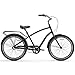 sixthreezero EVRYjourney Men's 3-Speed Hybrid Cruiser Bicycle, Matte Black w/Black Seat/Grips, 26